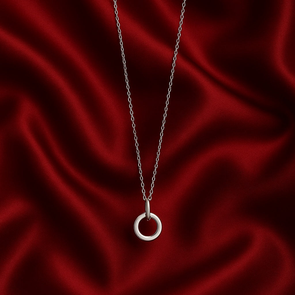 Minimalist Double Circle Stainless Steel Pendant Necklace