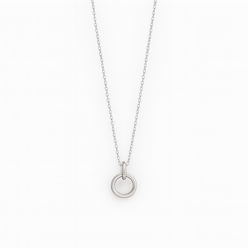 Minimalist Double Circle Stainless Steel Pendant Necklace