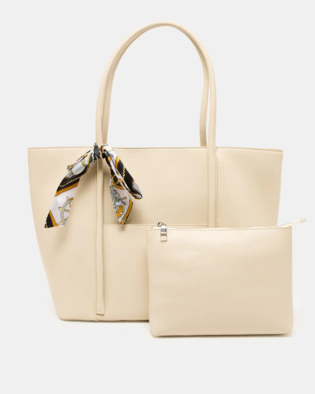 Elegant PU Leather Tote Bag with Scarf & Mini Pouch AH-031