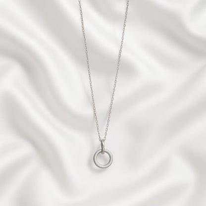 Minimalist Double Circle Stainless Steel Pendant Necklace