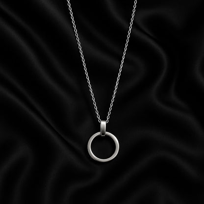 Minimalist Double Circle Stainless Steel Pendant Necklace