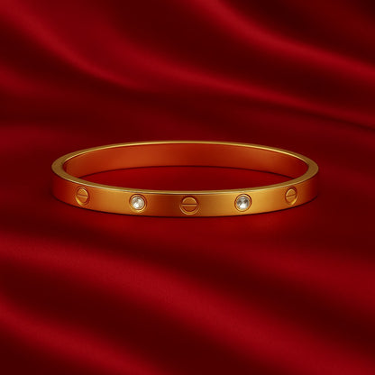 Classic Gold Crystal Bangle Bracelet for Women