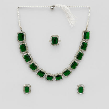 Handcrafted 24K Gold Plated Stone Necklace Set