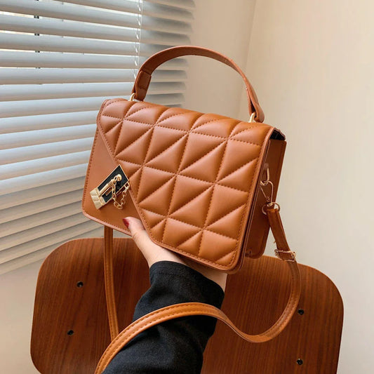 Women’s Solid Color Crossbody Small Square Handbag