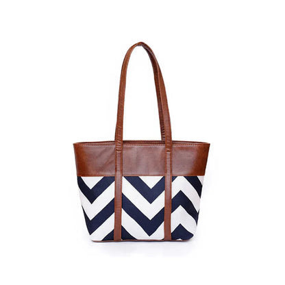 Chevron Pattern Shoulder Tote Bag for Women – Stylish & Spacious