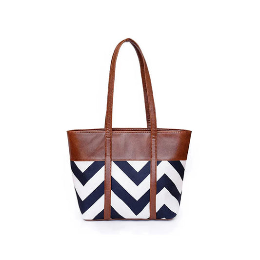 Chevron Pattern Shoulder Tote Bag for Women – Stylish & Spacious