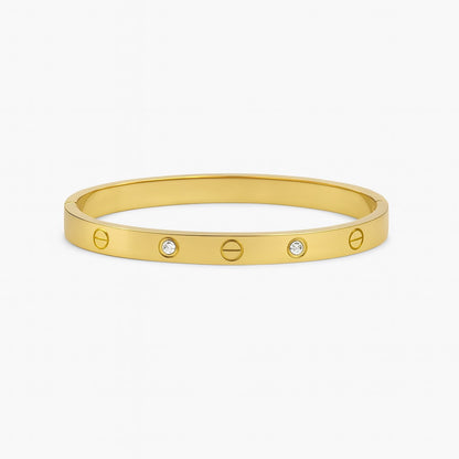 Classic Gold Crystal Bangle Bracelet for Women