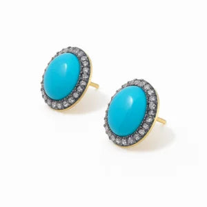 Handcrafted 24k Gold Plated Oval Stud Earrings