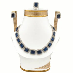 Handcrafted 24K Gold Plated Stone Necklace Set