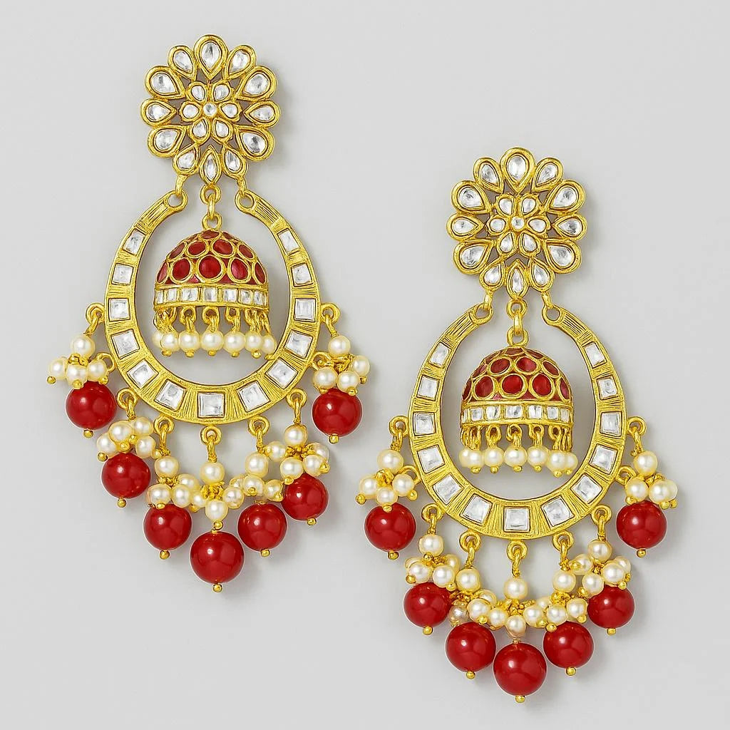 Handcrafted 24k Gold Plated Chandbali Jhumka Earrings