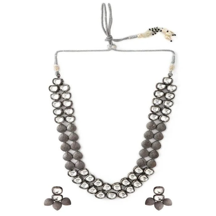 Handcrafted 24k Gold Plated Oxidized Necklace Set