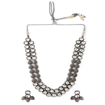 Handcrafted 24k Gold Plated Oxidized Necklace Set